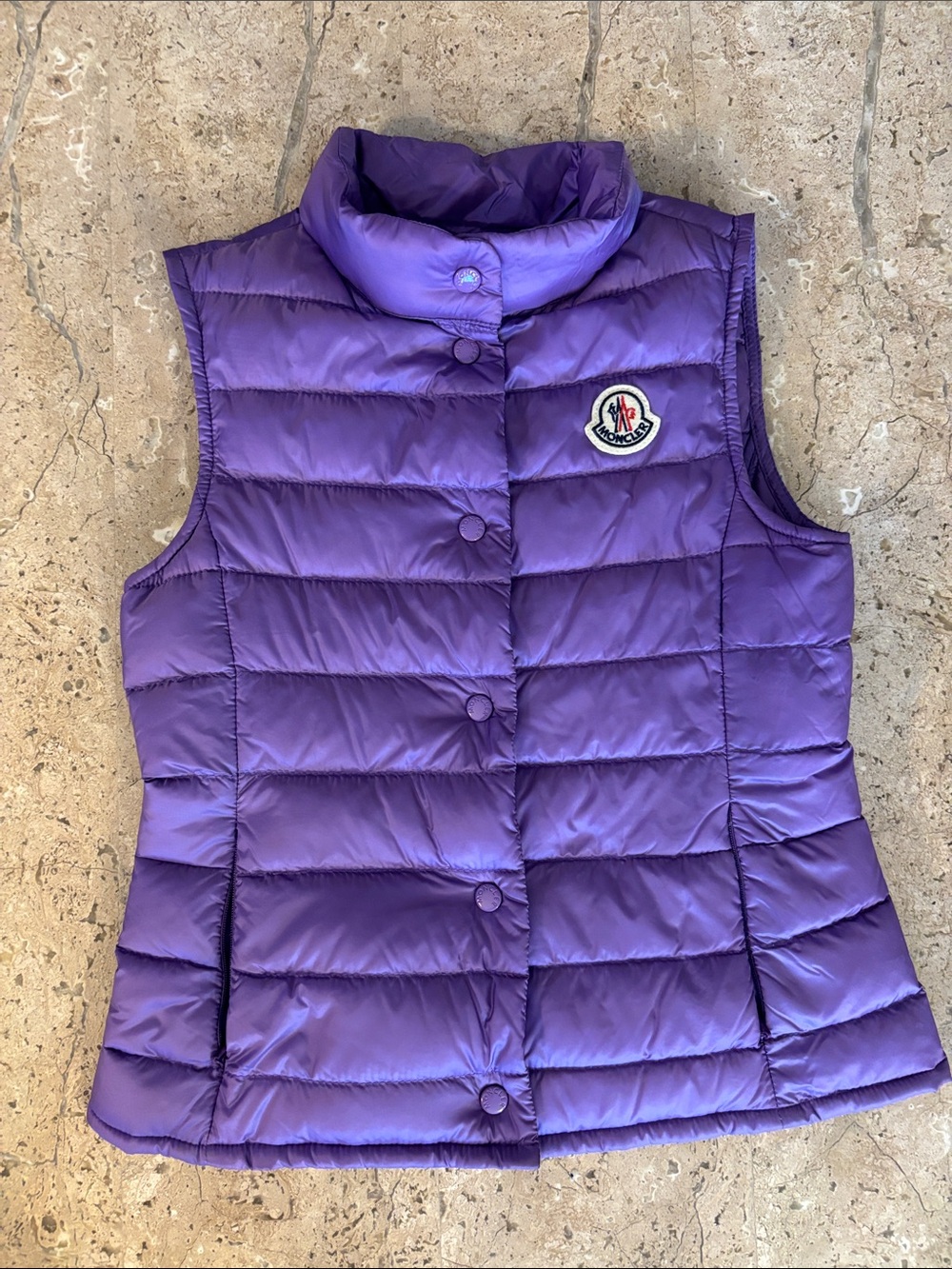 Moncler Girls Violet Quilted Down Vest